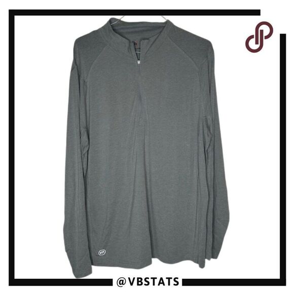 Travis Mathew 2XL Wet Cement Gray Half Zip Athleisure Golf Top - Picture 1 of 5